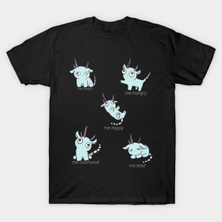 Funny creature with emotions stickers pack T-Shirt